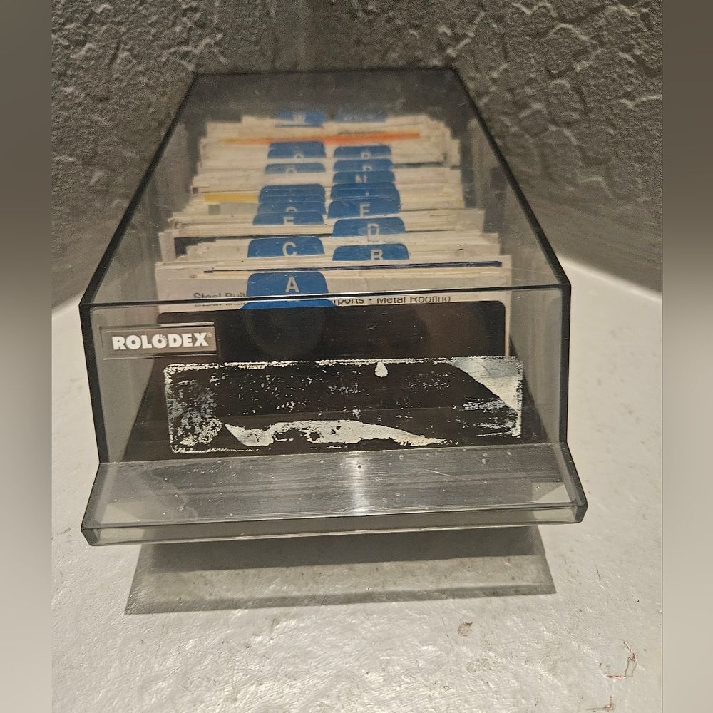 Original Rolodex with Original Business Cards Smoky Top 8"x5"